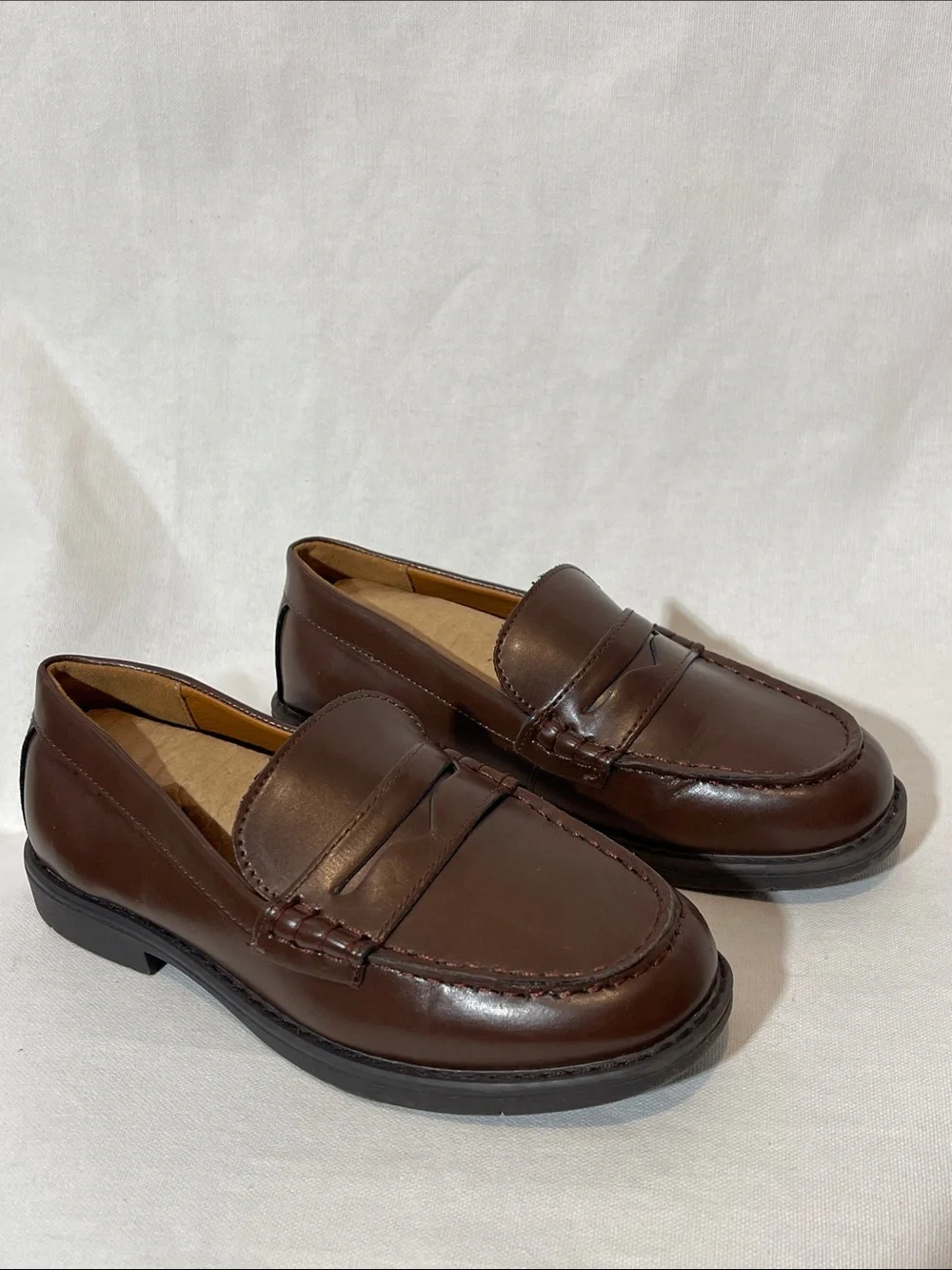 J. Crew Kids Brown Leather Penny Loafers